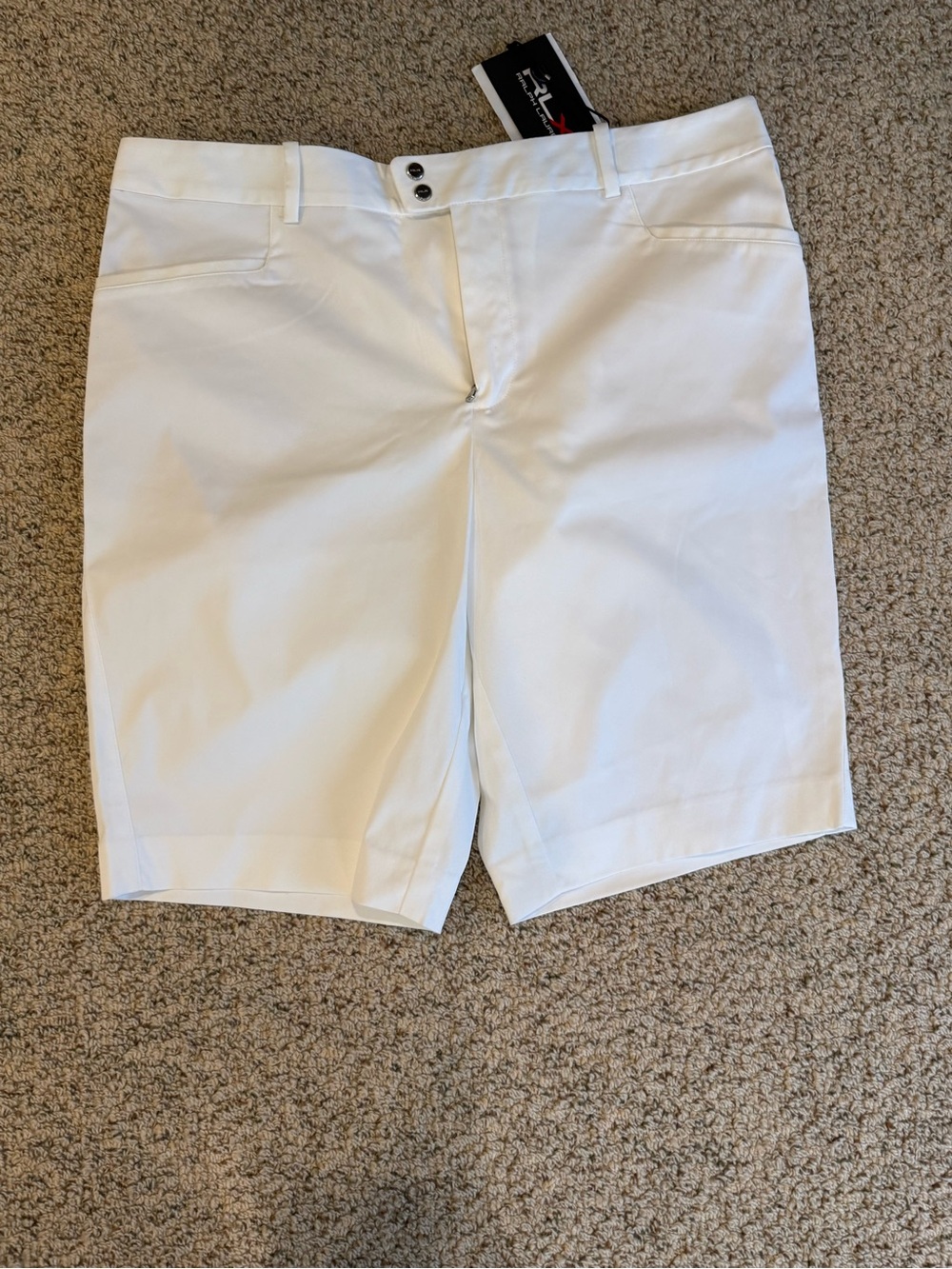 RLX Ralph Lauren Performance Golf Shorts, White NWT Size 10
